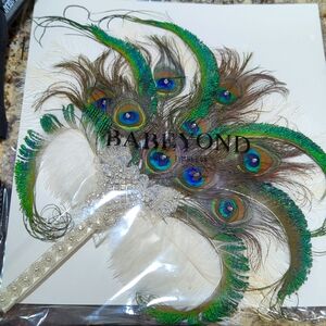1920s Vintage Feather Bouquet Fan - Bridal, Flapper, Gatsby